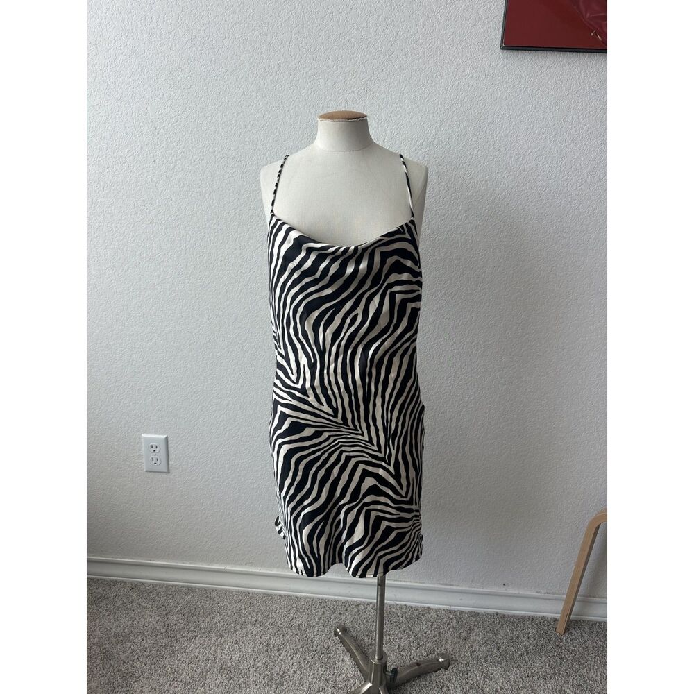 Zara Zebra print slip dress NWT